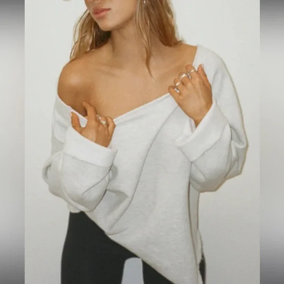 Joah Brown Pearl Gray Cozy Slouchy Pullover Sweater - Picture 4 of 6